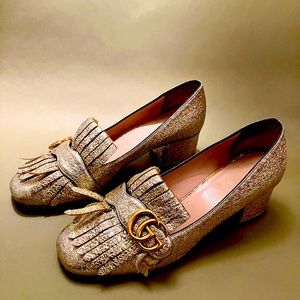 Gucci Marmont Gold heels 39 /8.5- AS IS seems like an easy repair!